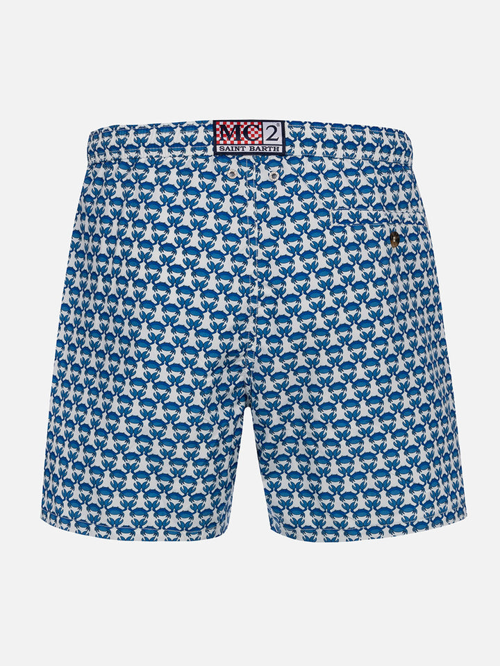 Man lightweight fabric swim-shorts Lighting Micro Fantasy with crab print - MC2 Saint Barth