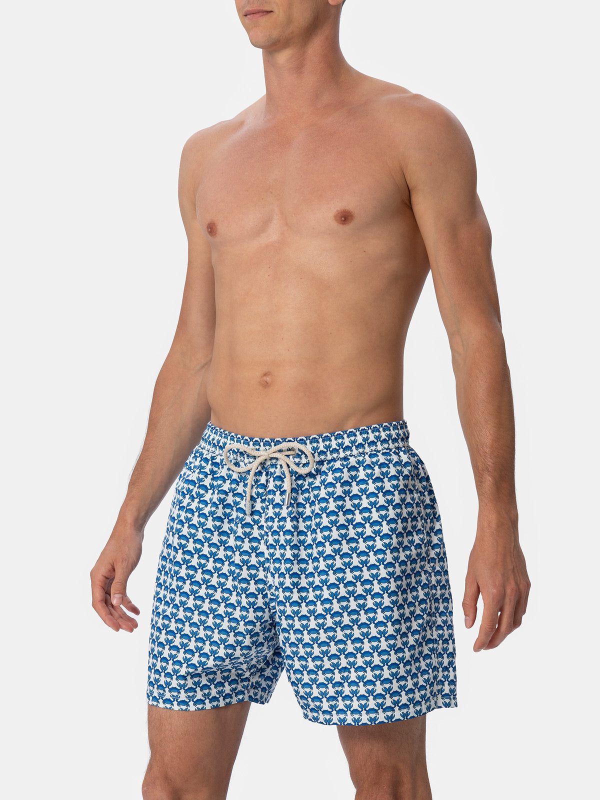 Man lightweight fabric swim-shorts Lighting Micro Fantasy with crab print - MC2 Saint Barth