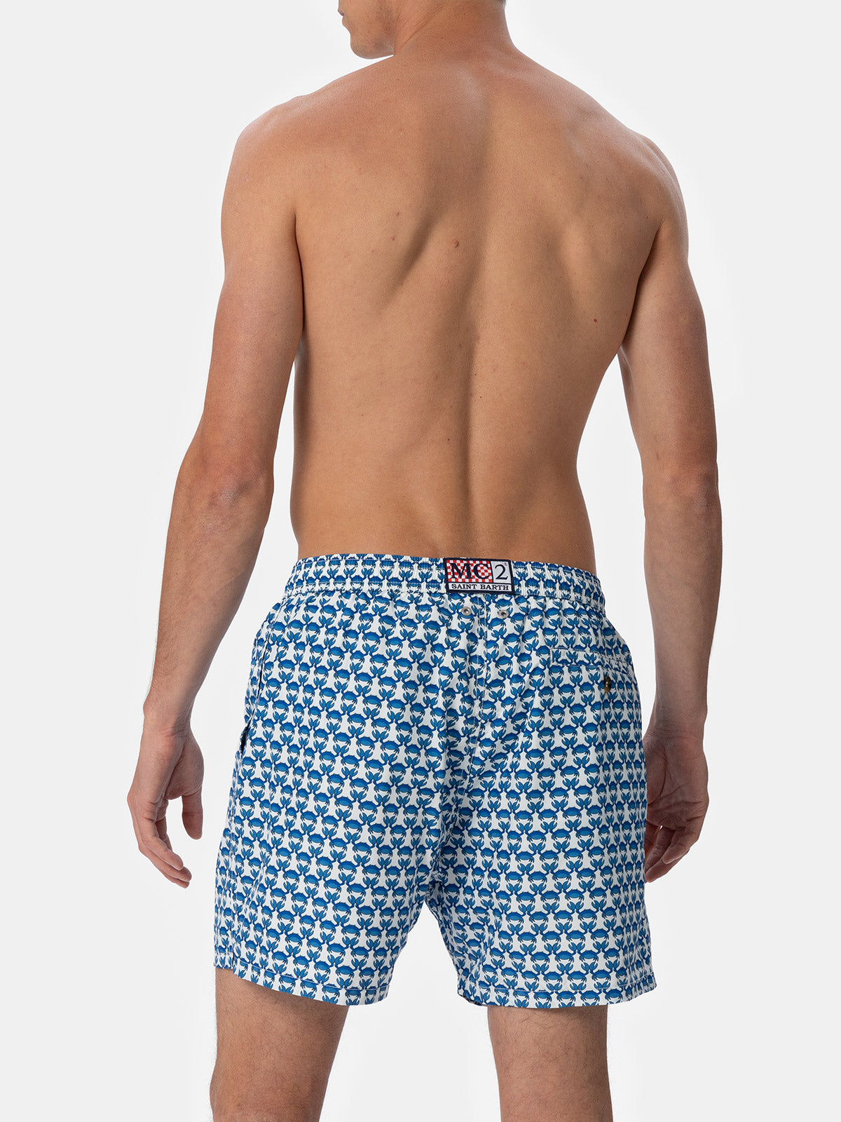 Man lightweight fabric swim-shorts Lighting Micro Fantasy with crab print - MC2 Saint Barth