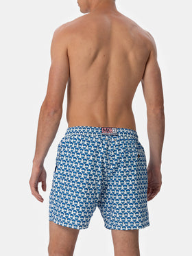 Man lightweight fabric swim-shorts Lighting Micro Fantasy with crab print - MC2 Saint Barth