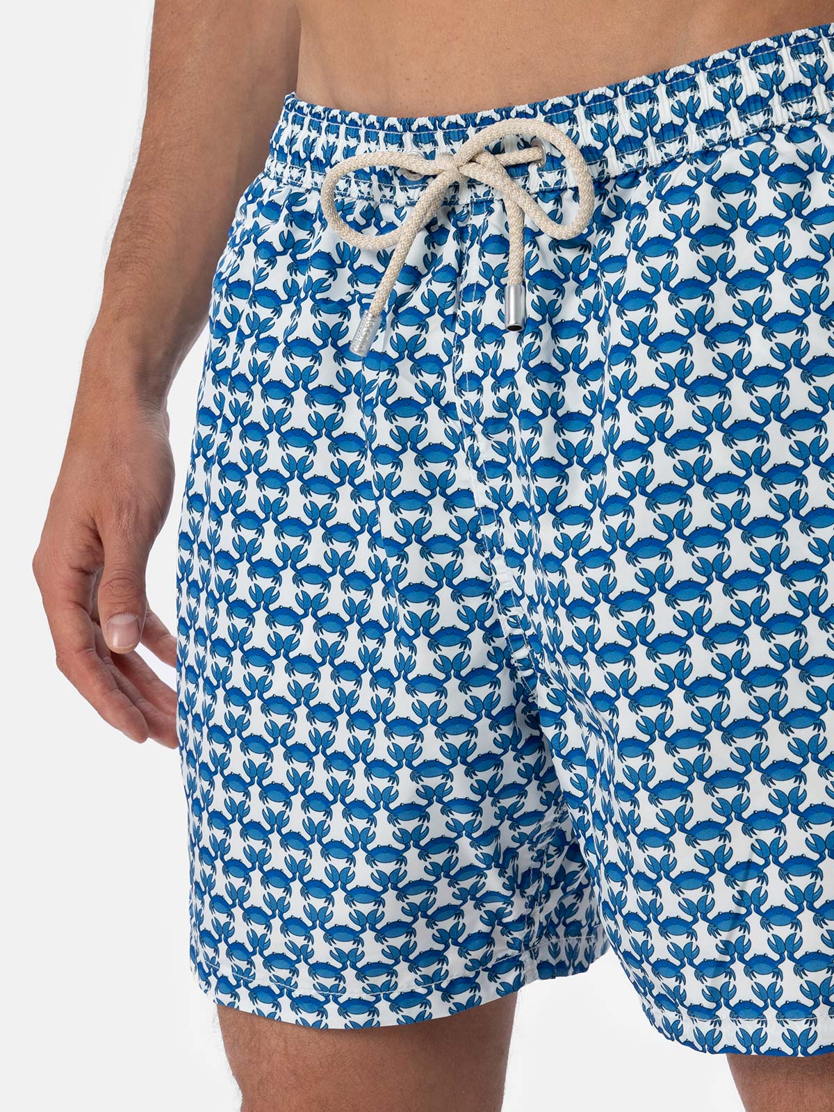 Man lightweight fabric swim-shorts Lighting Micro Fantasy with crab print - MC2 Saint Barth