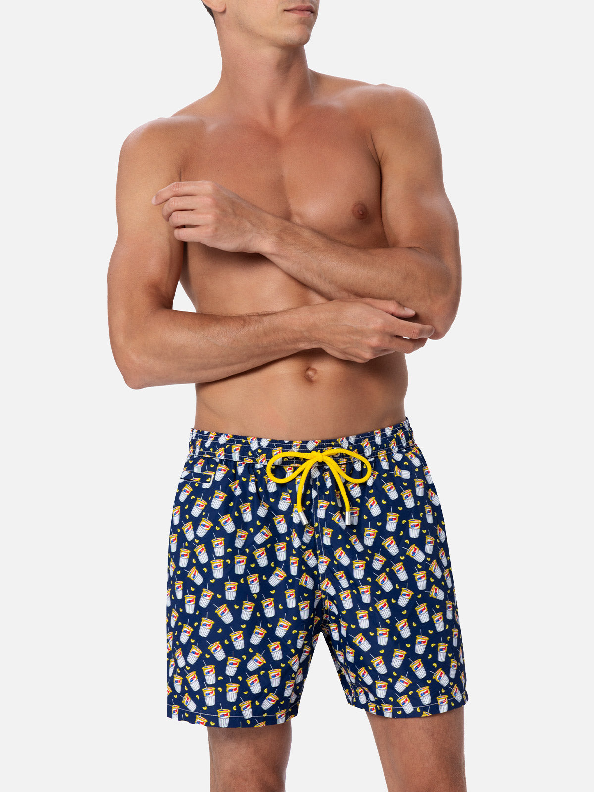 Man lightweight fabric swim-shorts Lighting Micro Fantasy with Estathè pack print|ESTATHE' FERRERO SPECIAL EDITION - MC2 Saint Barth