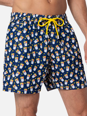 Man lightweight fabric swim-shorts Lighting Micro Fantasy with Estathè pack print|ESTATHE' FERRERO SPECIAL EDITION - MC2 Saint Barth