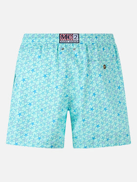 Man lightweight fabric swim-shorts Lighting Micro Fantasy with starfishes print - MC2 Saint Barth