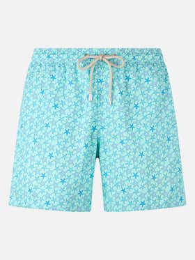Man lightweight fabric swim-shorts Lighting Micro Fantasy with starfishes print - MC2 Saint Barth