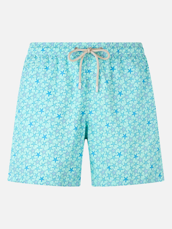 Man lightweight fabric swim-shorts Lighting Micro Fantasy with starfishes print - MC2 Saint Barth