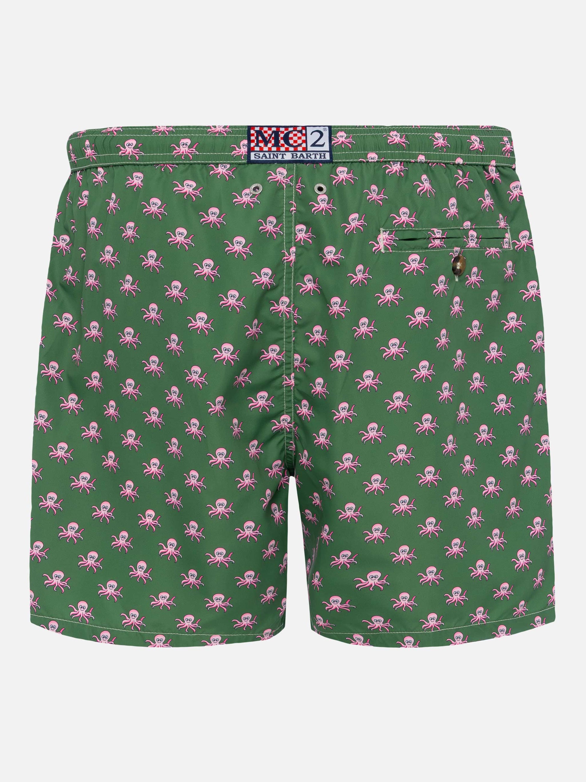 Lightweight fabric swim shorts Lighting with octopus print - MC2 Saint Barth