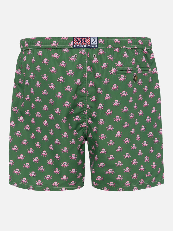 Lightweight fabric swim shorts Lighting with octopus print - MC2 Saint Barth
