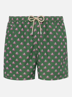 Lightweight fabric swim shorts Lighting with octopus print - MC2 Saint Barth