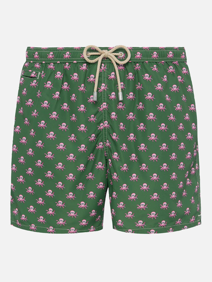 Lightweight fabric swim shorts Lighting with octopus print - MC2 Saint Barth