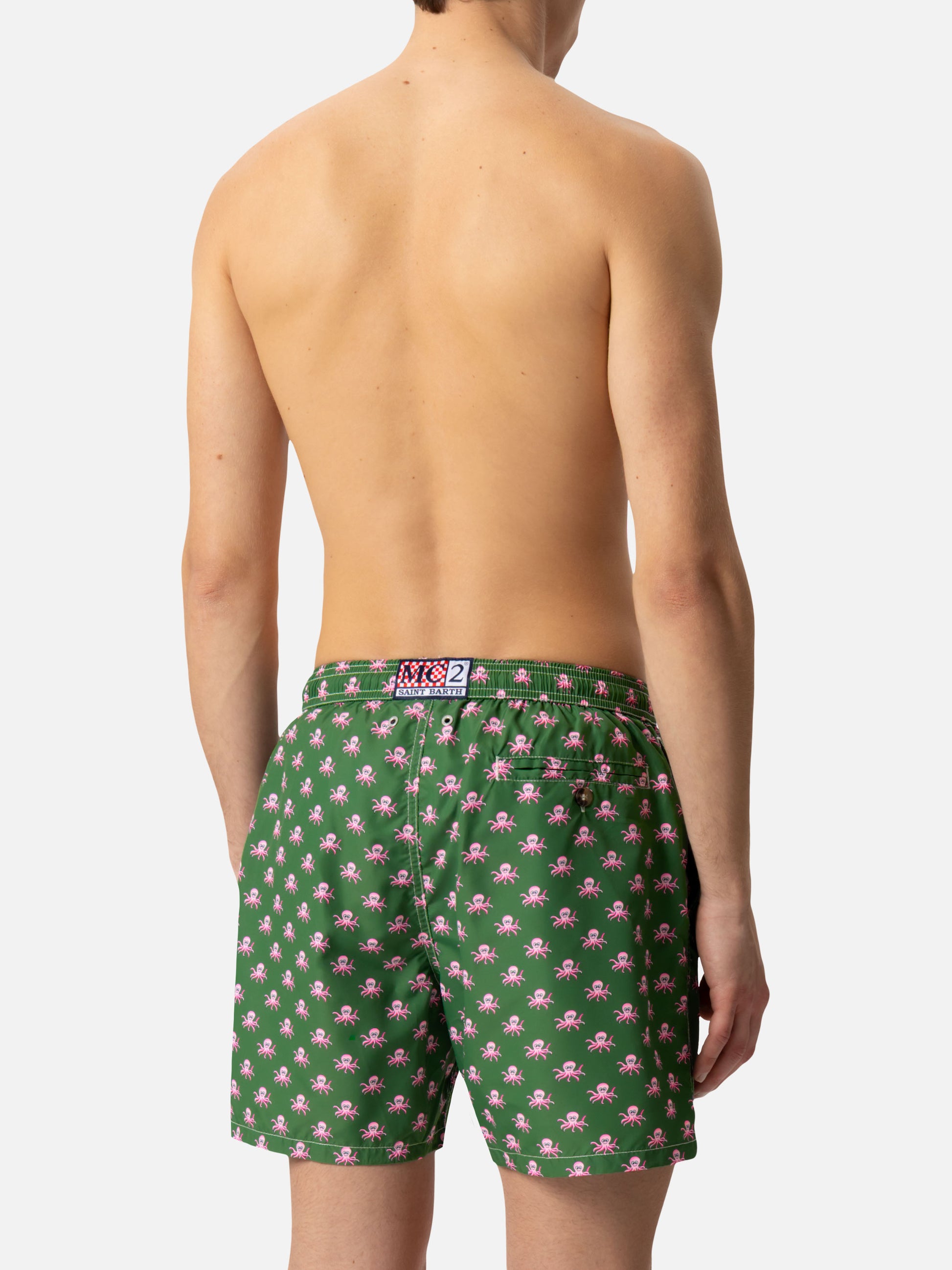 Lightweight fabric swim shorts Lighting with octopus print - MC2 Saint Barth