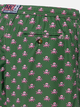 Lightweight fabric swim shorts Lighting with octopus print - MC2 Saint Barth