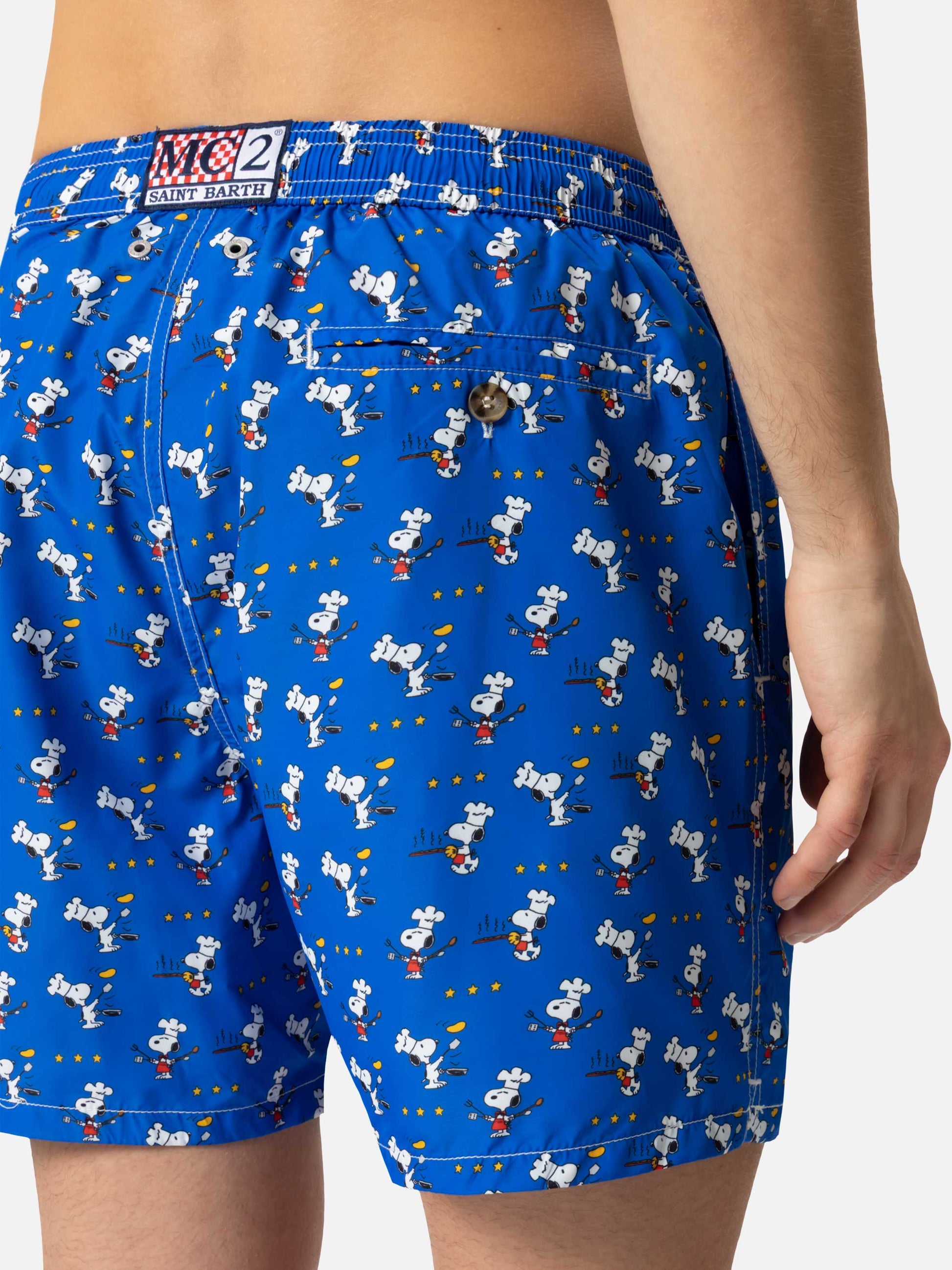 Lightweight fabric swim shorts Lighting with Snoopy chef print | SNOOPY PEANUTS® SPECIAL EDITION - MC2 Saint Barth