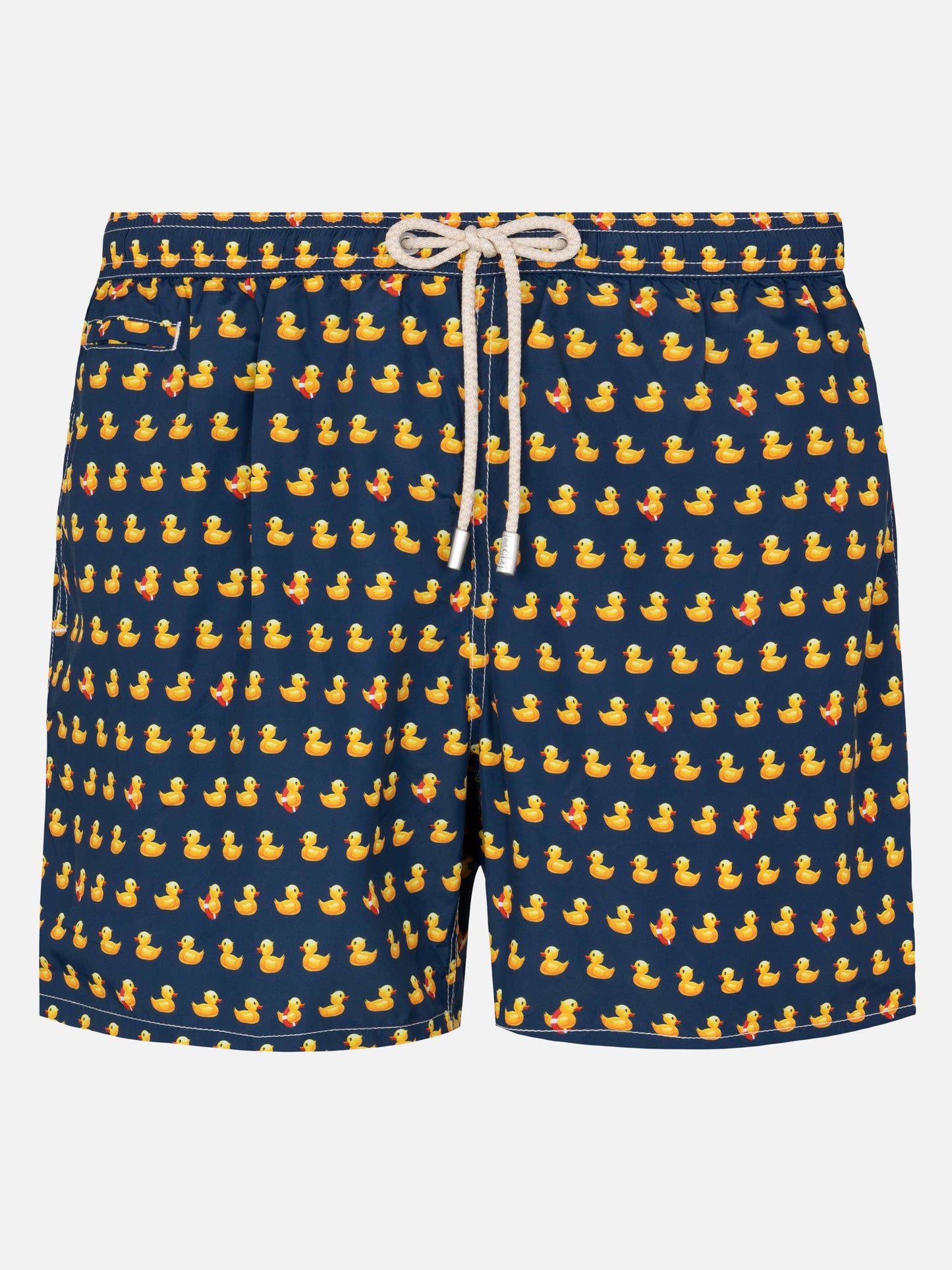 Herren-Badeshorts aus leichtem Stoff mit Entenmuster