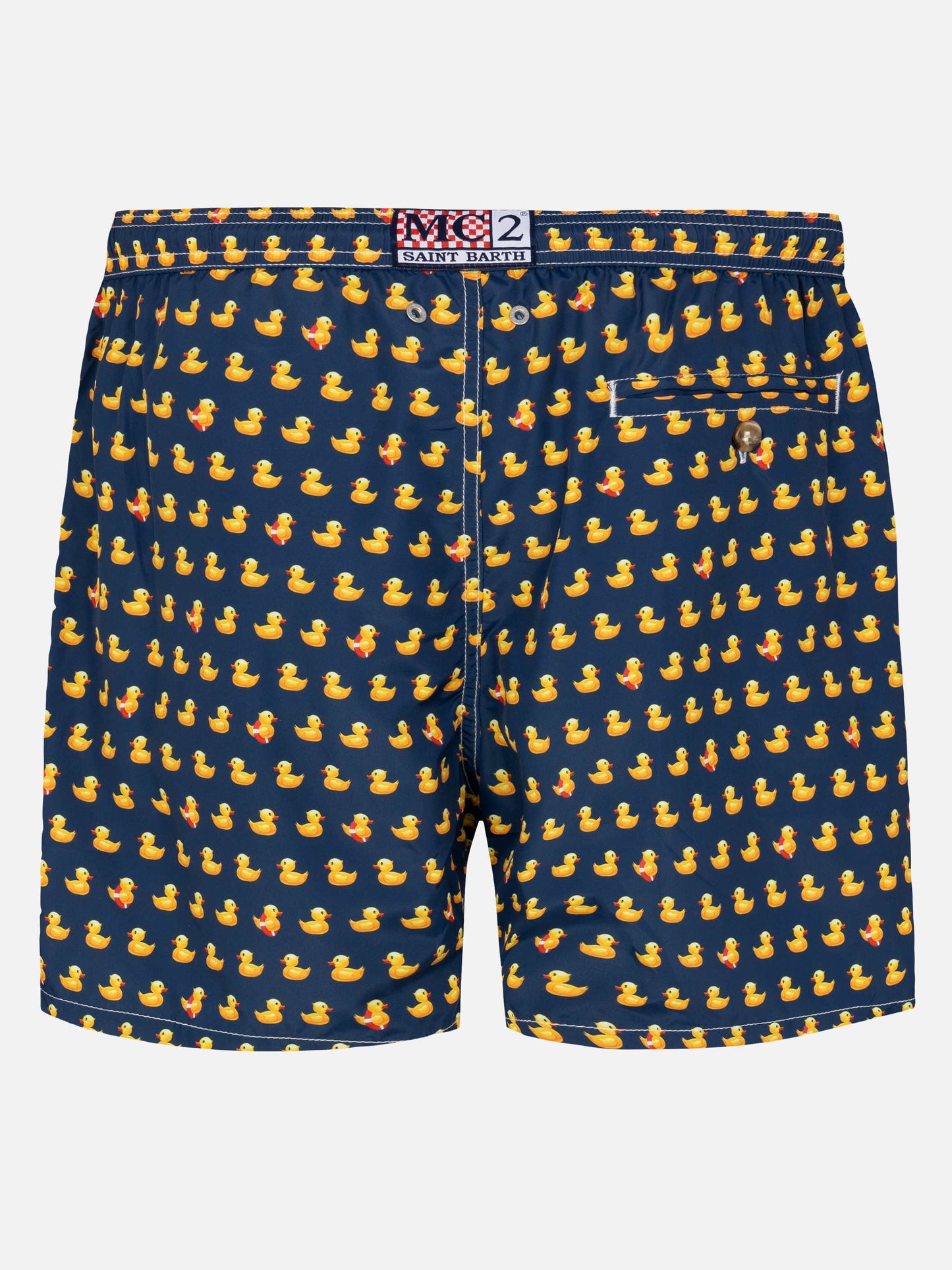 Herren-Badeshorts aus leichtem Stoff mit Entenmuster