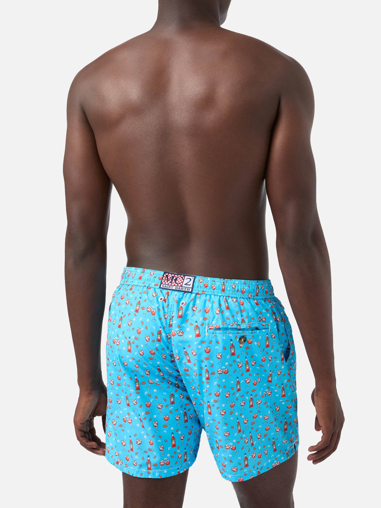 Badeshorts aus leichtem Stoff „Lighting“ mit Aperol-Spritz-Print | APEROL SPECIAL EDITION