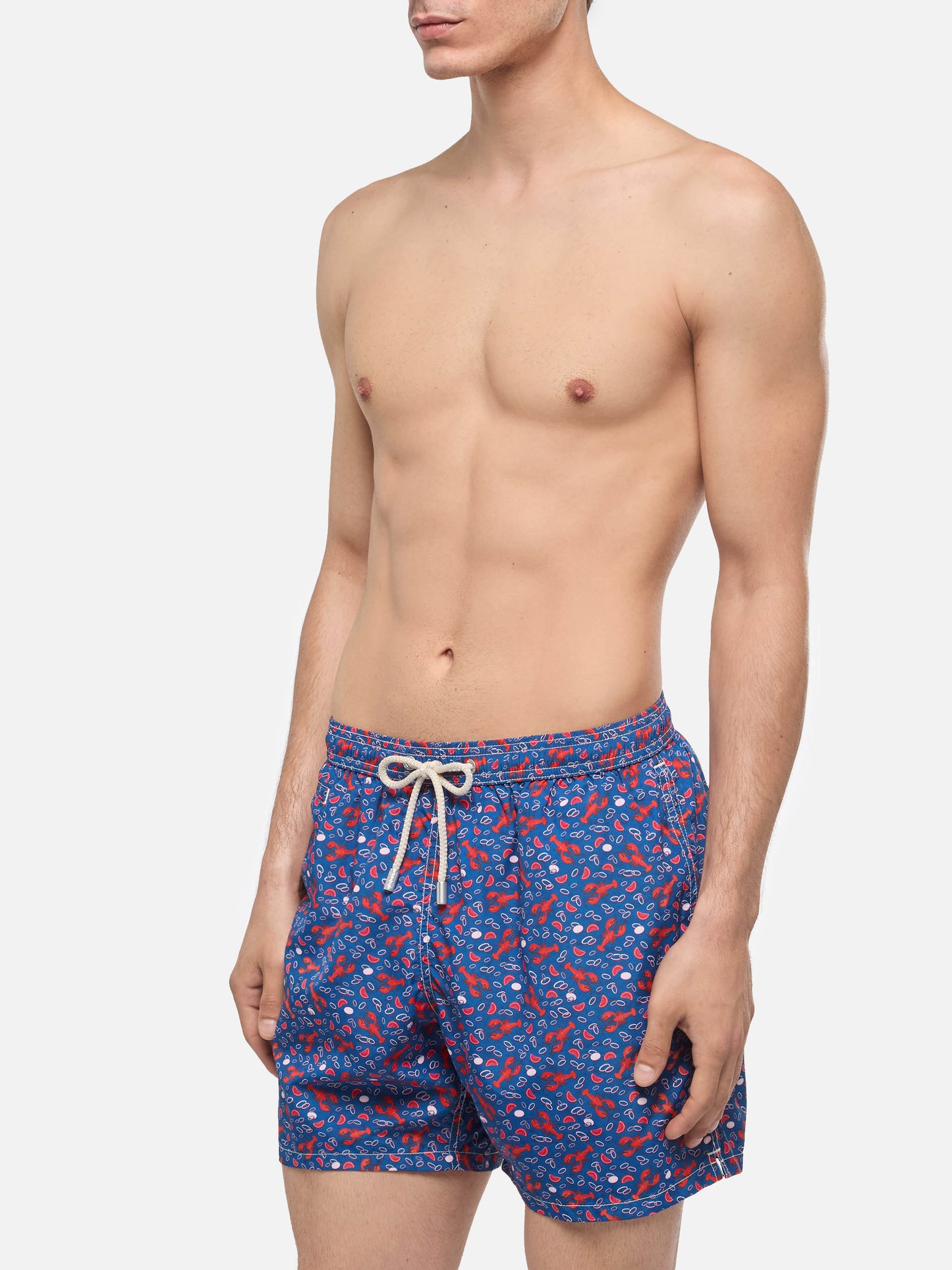 Lightweight fabric swim shorts Lighting with lobster print