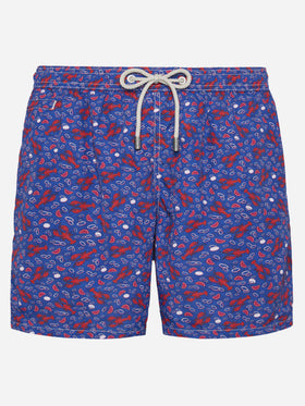 Lightweight fabric swim shorts Lighting with lobster print