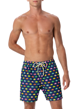 Man lightweight fabric swim-shorts Lighting Micro Fantasy with clownfishes print - MC2 Saint Barth