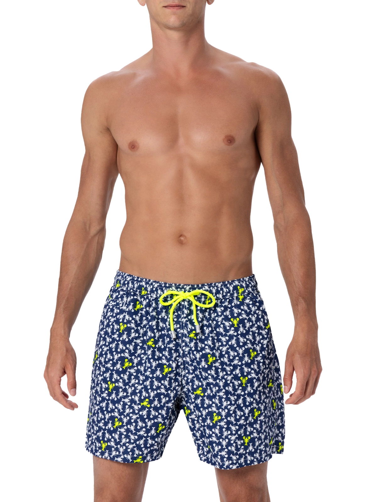 Man lightweight fabric swim-shorts Lighting Micro Fantasy with loabster print - MC2 Saint Barth