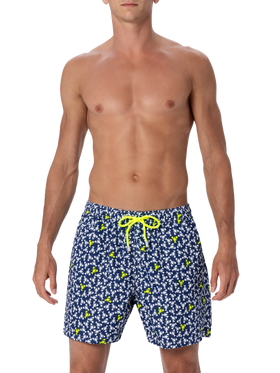 Man lightweight fabric swim-shorts Lighting Micro Fantasy with loabster print - MC2 Saint Barth