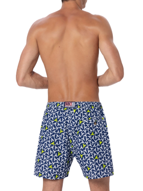 Man lightweight fabric swim-shorts Lighting Micro Fantasy with loabster print - MC2 Saint Barth