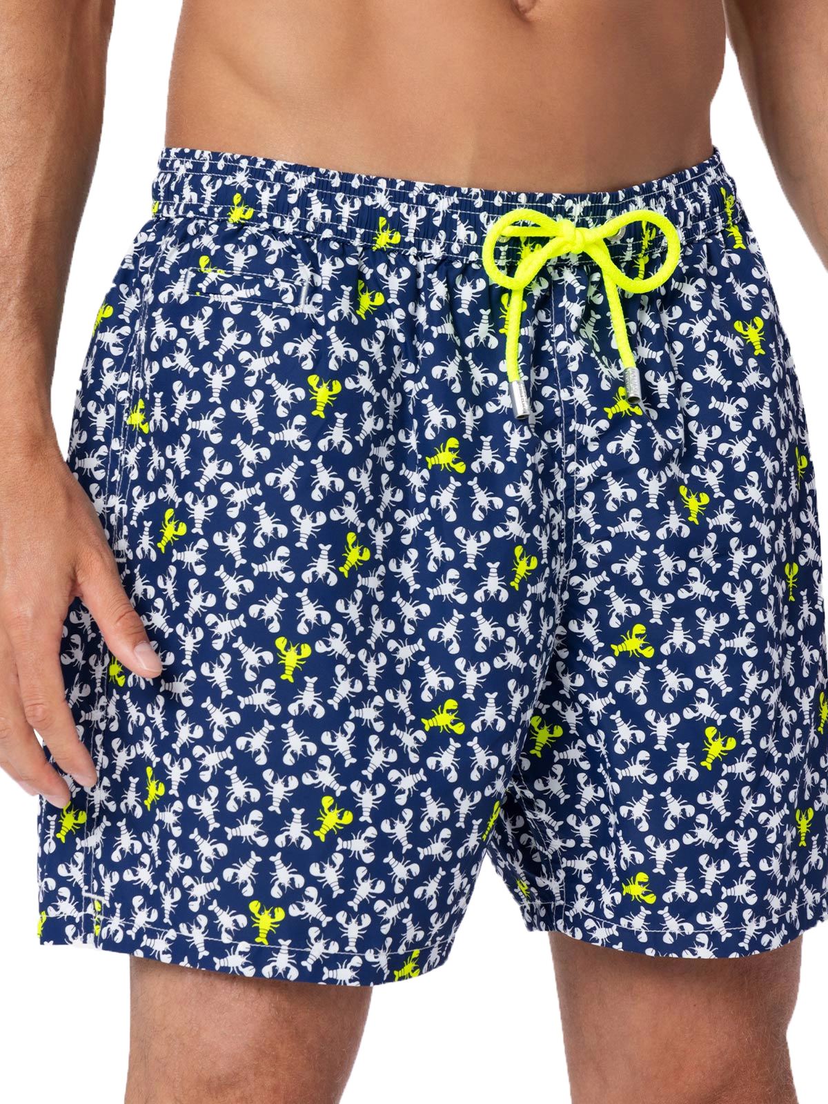 Man lightweight fabric swim-shorts Lighting Micro Fantasy with loabster print - MC2 Saint Barth
