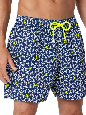 Man lightweight fabric swim-shorts Lighting Micro Fantasy with loabster print - MC2 Saint Barth