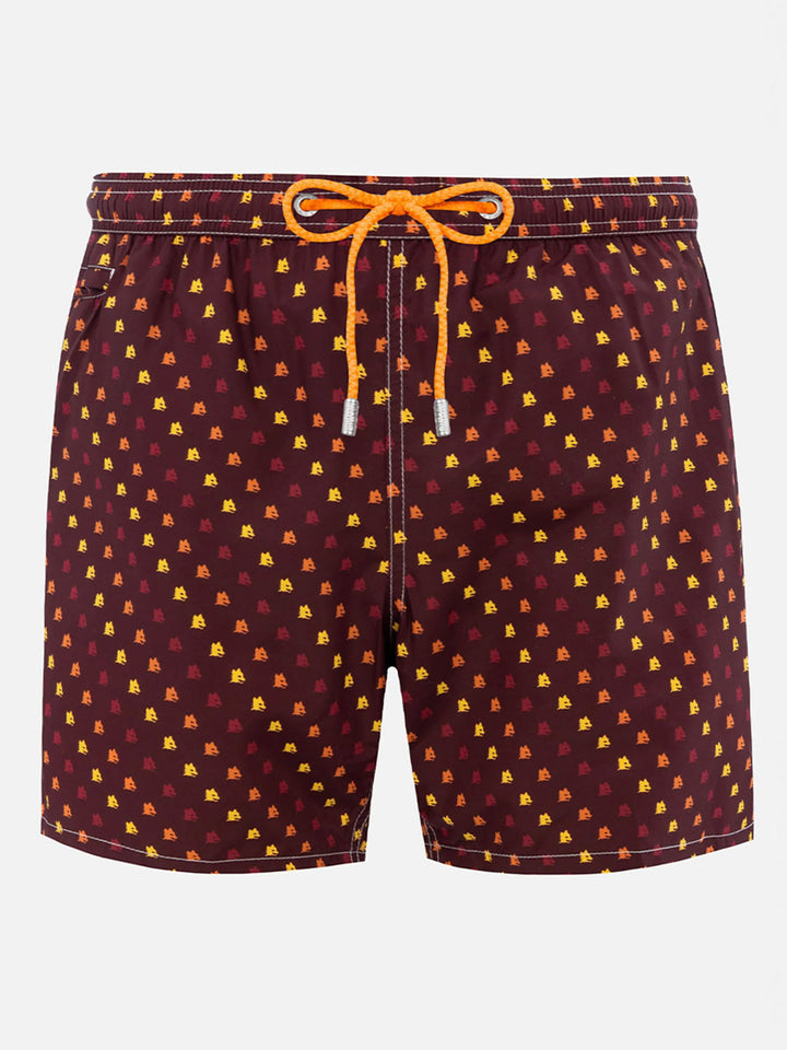 Badeshorts für Herren aus leichtem Stoff Lighting Micro Fantasy mit Roma-Aufdruck | AS ROMA SPECIAL EDITION