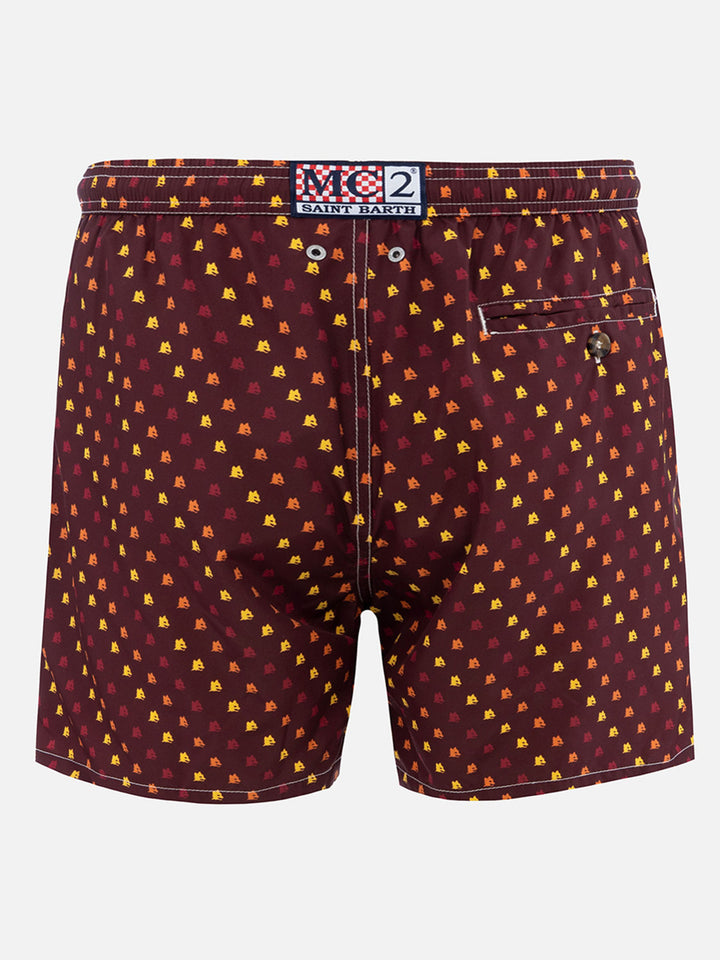 Man lightweight fabric swim-shorts Lighting Micro Fantasy with Roma print | AS ROMA SPECIAL EDITION