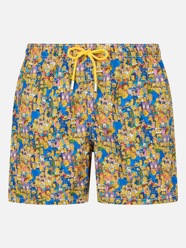 Man lightweight fabric swim-shorts Lighting Micro Fantasy with The Simpsons family print | THE SIMPSONS SPECIAL EDITION - MC2 Saint Barth