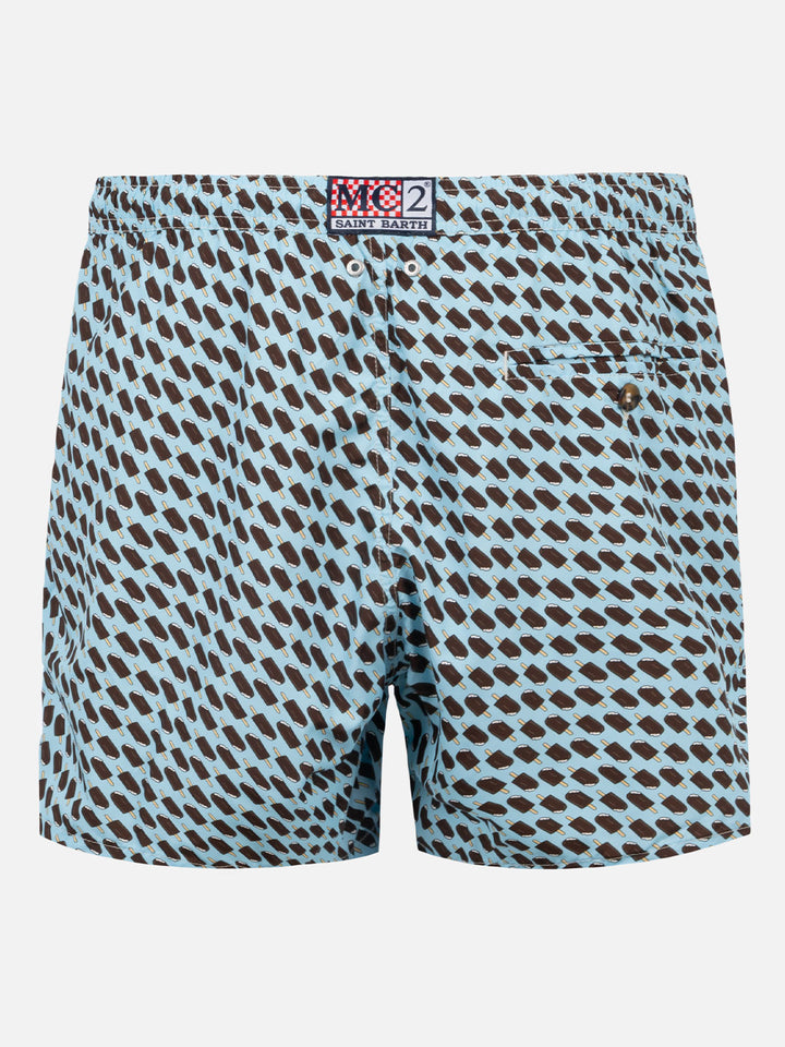 Man light fabric swim shorts with Cremino print | Algida® Special Edition - MC2 Saint Barth