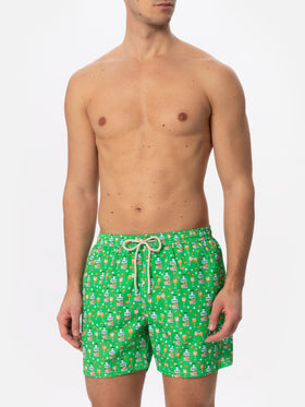 Man light fabric swim shorts with Gin print | PORTOFINO DRY GIN SPECIAL EDITION - MC2 Saint Barth
