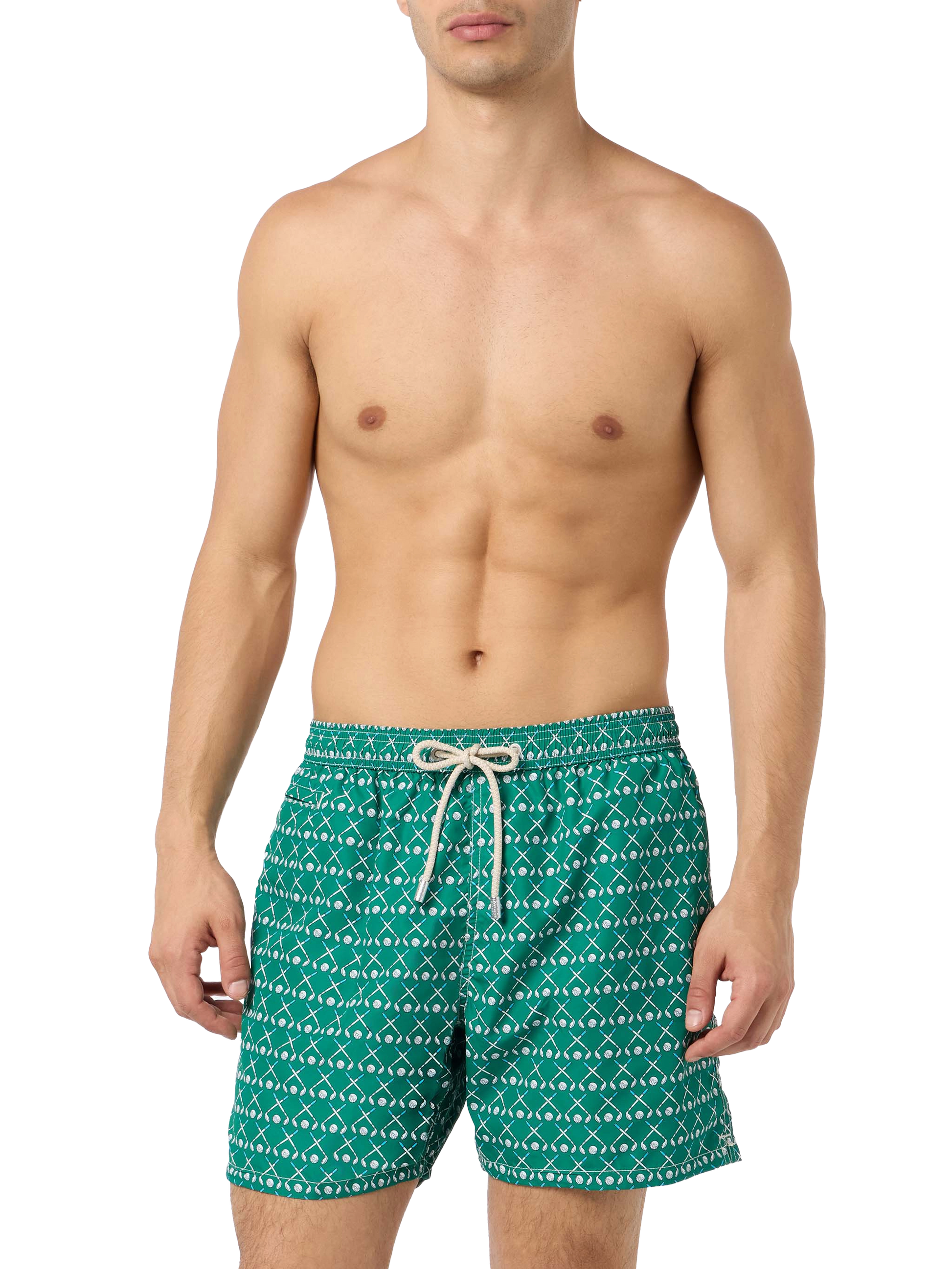 Man lightweight fabric swim-shorts Lighting Micro Fantasy with golf print - MC2 Saint Barth