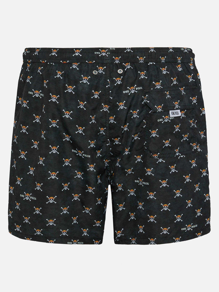Badeshorts aus leichtem Stoff „Lighting“ mit One Piece-Totenkopf-Print | ONE PIECE® SPECIAL EDITION
