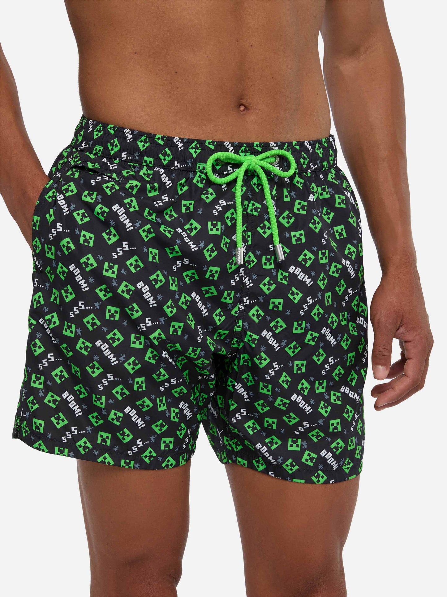Lightweight fabric swim shorts Lighting with Minecraft print | MINECRAFT® SPECIAL EDITION