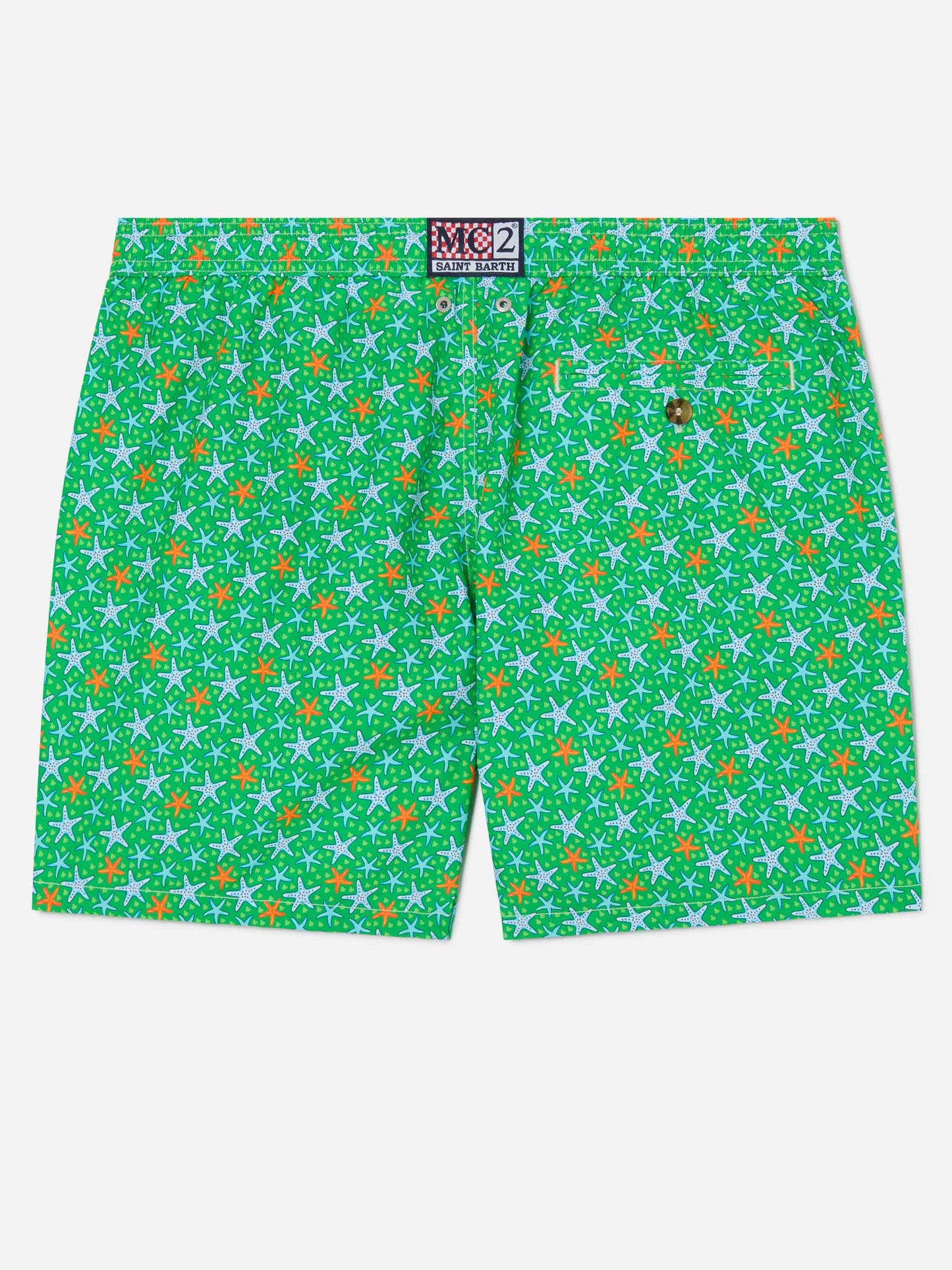 Lighting Micro Fantasy green multicolor starfish print swim shorts