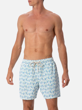 Man lightweight fabric swim-shorts Lighting Micro Fantasy with gin tonic print - MC2 Saint Barth