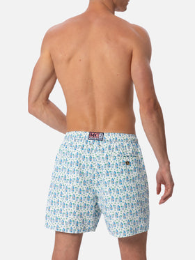 Man lightweight fabric swim-shorts Lighting Micro Fantasy with gin tonic print - MC2 Saint Barth