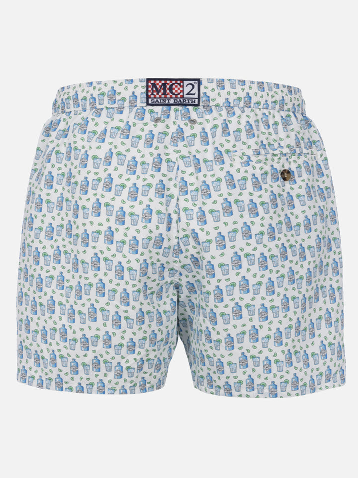 Herren-Badeshorts aus leichtem Stoff Lighting Micro Fantasy mit Gin-Tonic-Aufdruck