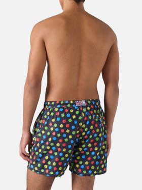 Badehose aus leichtem Stoff mit Würfelmuster