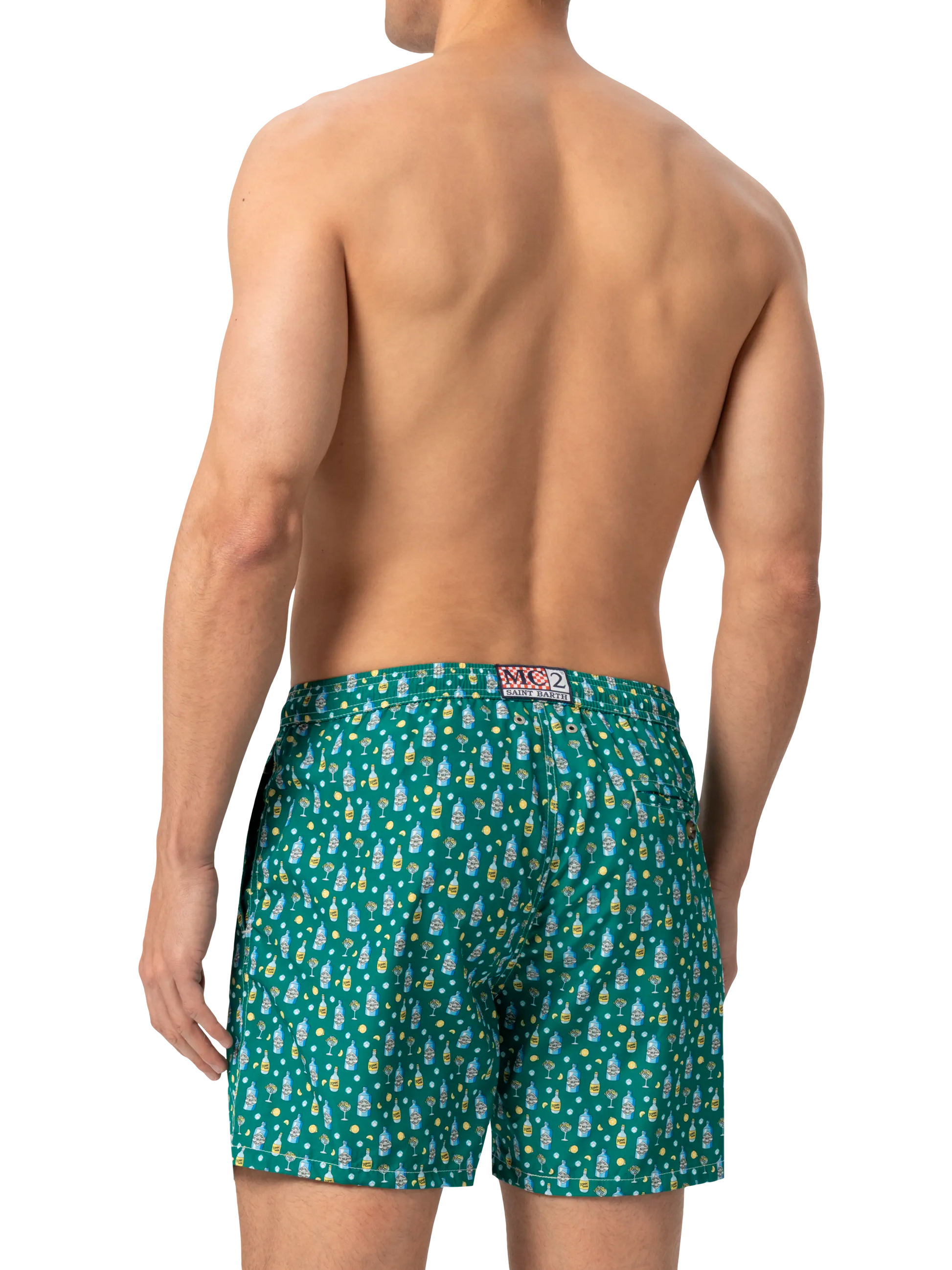 Lightweight fabric swim shorts Lighting with gin lemon print - MC2 Saint Barth