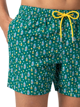 Lightweight fabric swim shorts Lighting with gin lemon print - MC2 Saint Barth
