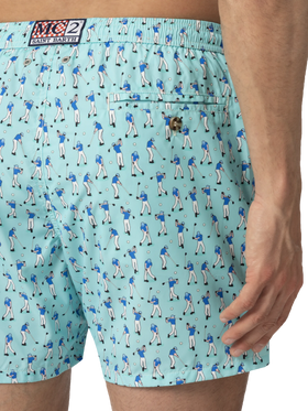 Lightweight fabric swim shorts Lighting with golf players print - MC2 Saint Barth