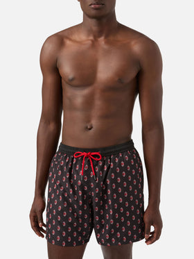 Herren-Badeshorts aus leichtem Stoff mit Milan-Print | MAILAND SONDERAUSGABE