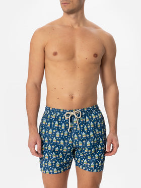 Man light fabric swim shorts with Portofino gin print | PORTOFINO DRY GIN SPECIAL EDITION - MC2 Saint Barth