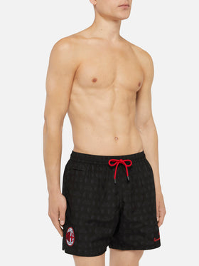 Lightweight fabric swim shorts Lighting with Milan print | AC MILAN SPECIAL EDITION