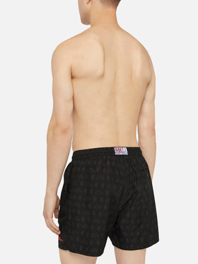 Lightweight fabric swim shorts Lighting with Milan print | AC MILAN SPECIAL EDITION