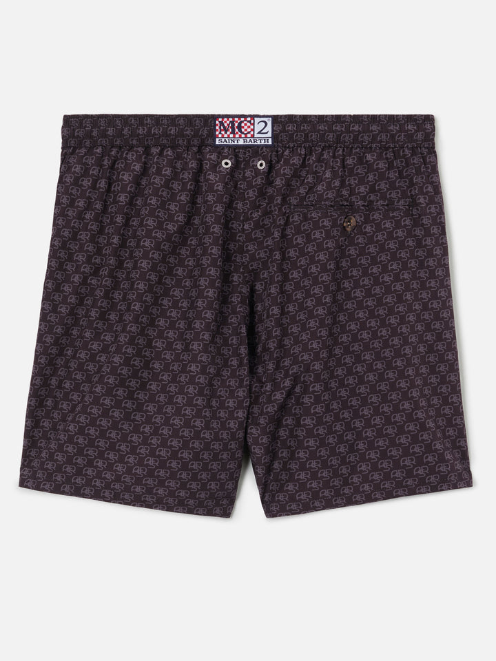 Leichte Badehose aus Stoff mit Roma-Print | AS ROMA SPECIAL EDITION