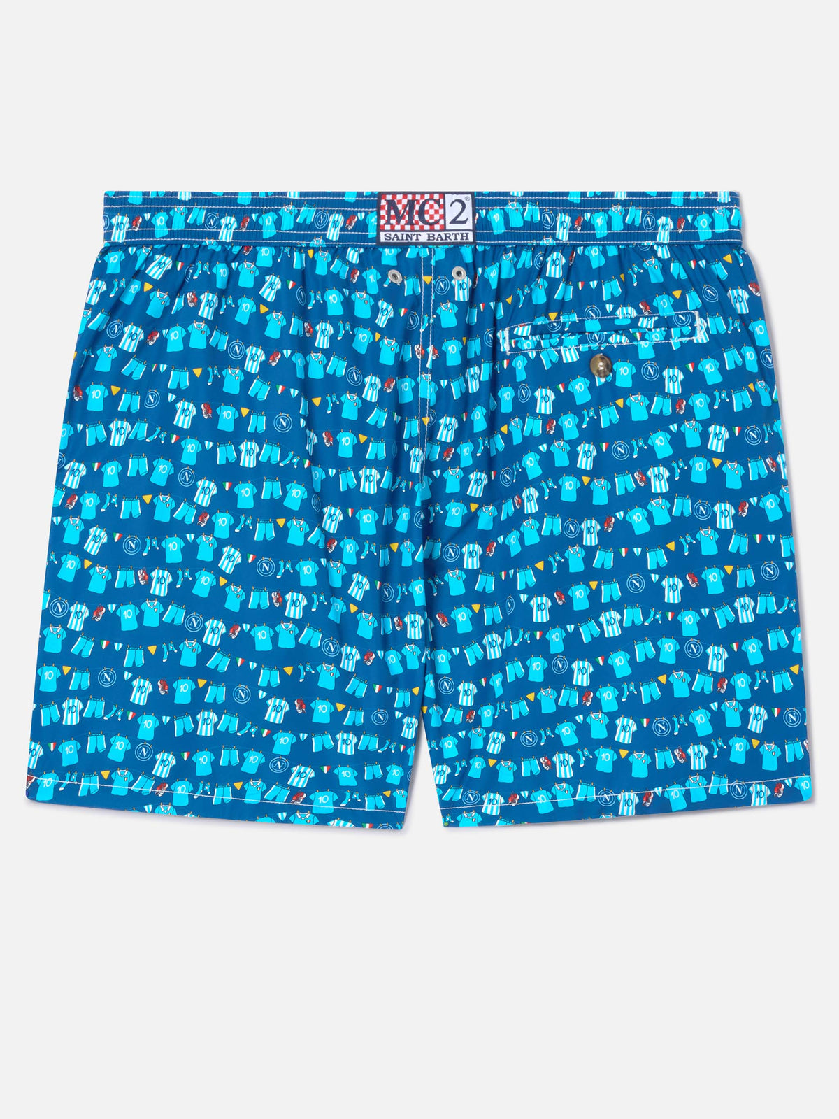 Navy blue Lighting Micro Fantasy swim shorts with SSC Napoli Balconi print | SSC NAPOLI SPECIAL EDITION